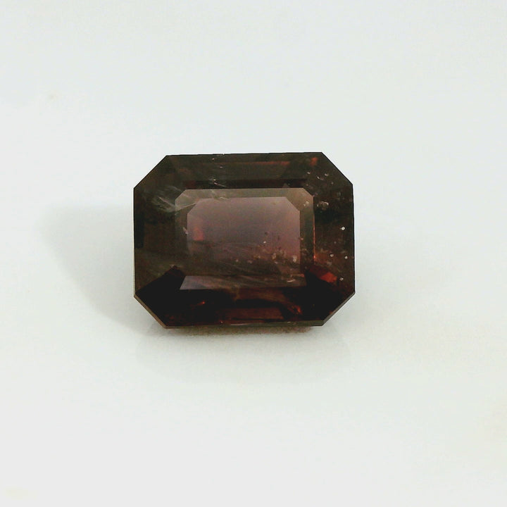 Elegant 3.79ct Emerald Cut Red-Brown Sapphire