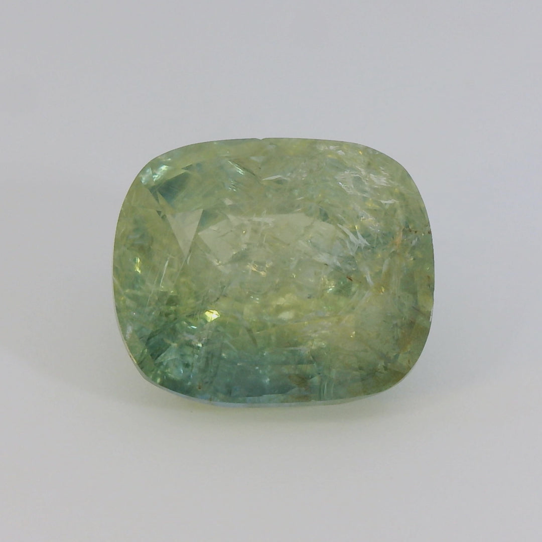 5.19ct Cushion Cut Greenish Sapphire