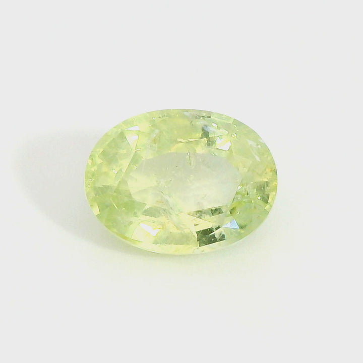 Elegant 3.61ct Oval Shape Lime Green Sapphire