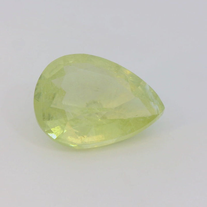 4.08ct Pear Shaped Light Greenish Yellow Sapphire