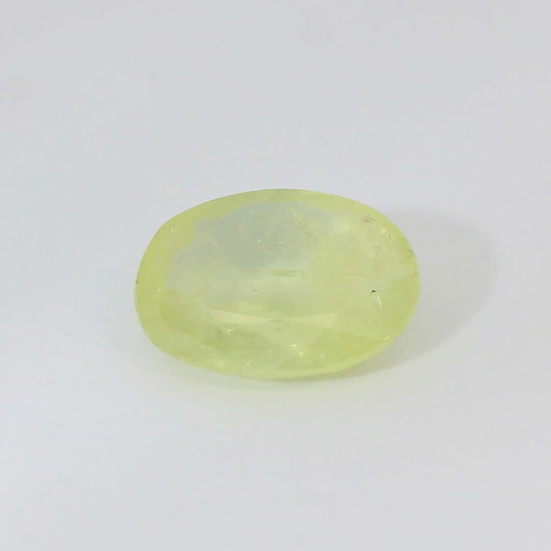 7.29ct Oval Shape Pastel Yellowish Green Sapphire