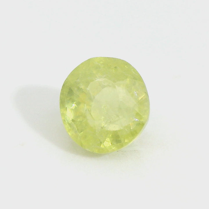 1.302ct Oval Shape Vibrant Green-Yellow Sapphire