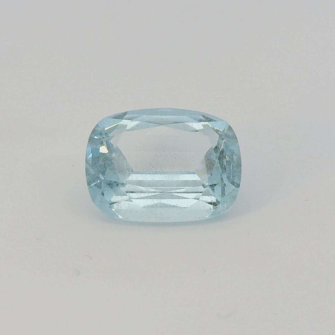 3.89ct Cushion Cut Vivid Greenish Aquamarine