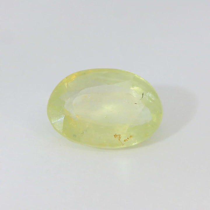 Radiant 2.745ct Oval Light Yellow-Green Sapphire