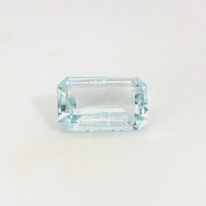 Lovely 1.58ct Emerald Cut Very Light Blue Aquamarine