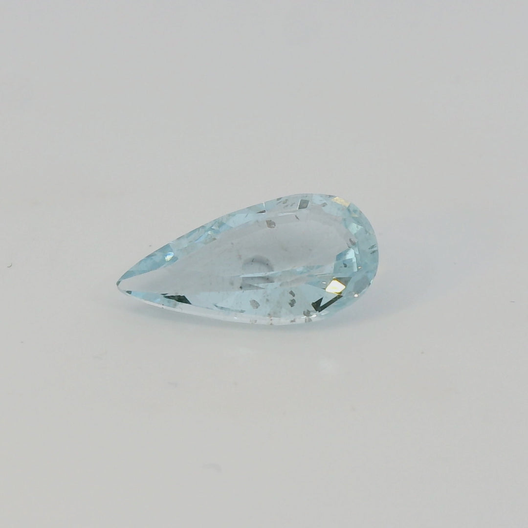 1.90ct Pear Cut Vivid Greenish Blue Aquamarine